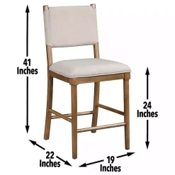 Kirklands Home Bar Stools & Counter Height Stools|Oslo Cream Upholstered Counter Stools, Set of 2 Ivory