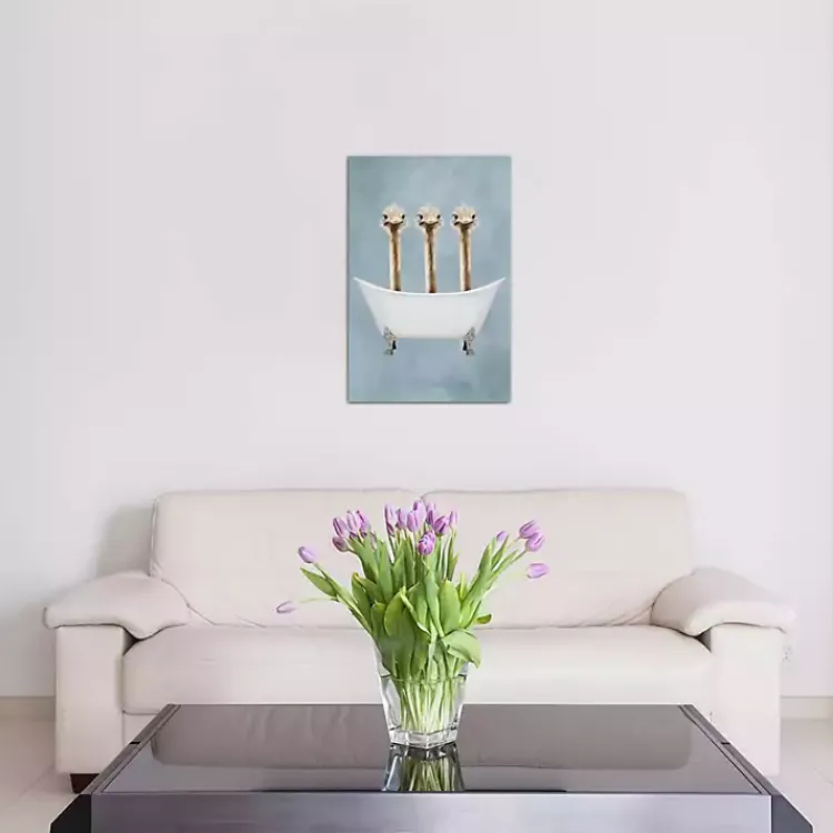 Kirklands Home Canvas Art|Ostriches in Bathtub Canvas Art Print Multi