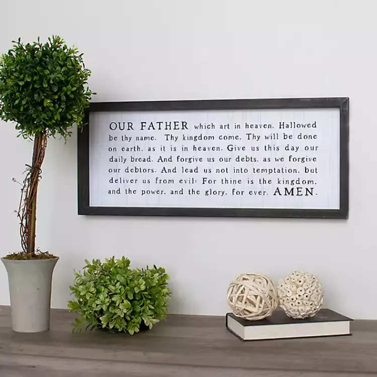Kirklands Home Wall Quotes & Signs|Our Father Framed Wall Plaque
