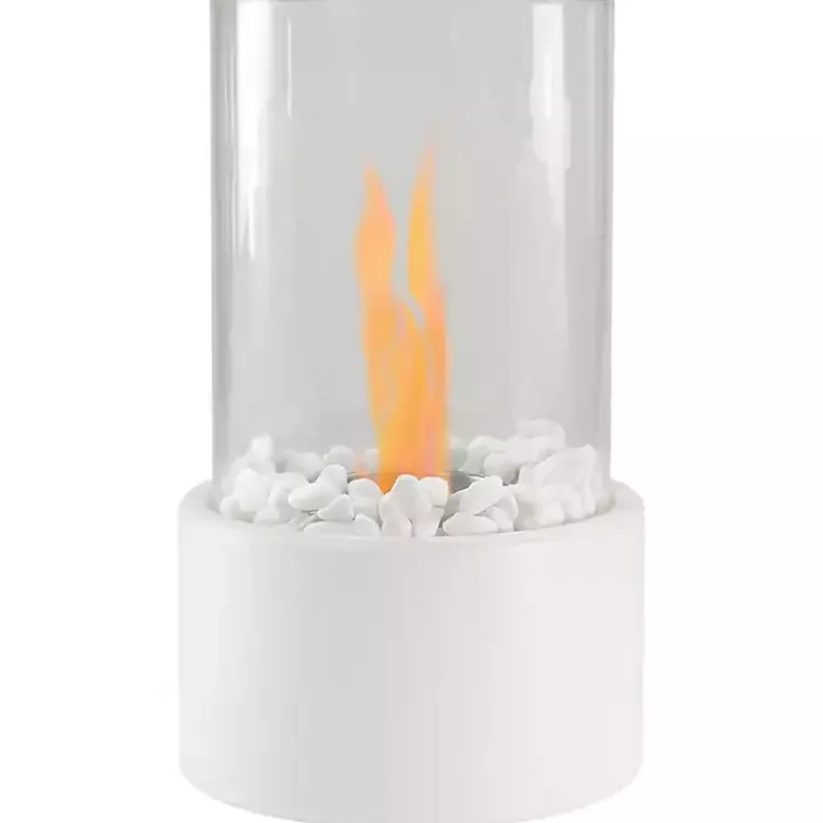 Kirklands Home Fire Pits|Outdoor Tabletop Fireplace on Base White