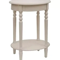 Kirklands Home Accent & End Tables|Oval Antique Accent Table White