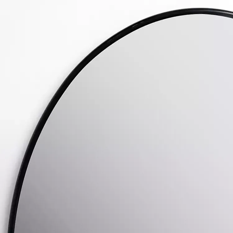 Kirklands Home Framed Mirrors|Oval Black Nouveau Linear Wall Mirror