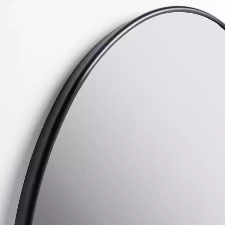 Kirklands Home Framed Mirrors|Oval Black Nouveau Linear Wall Mirror