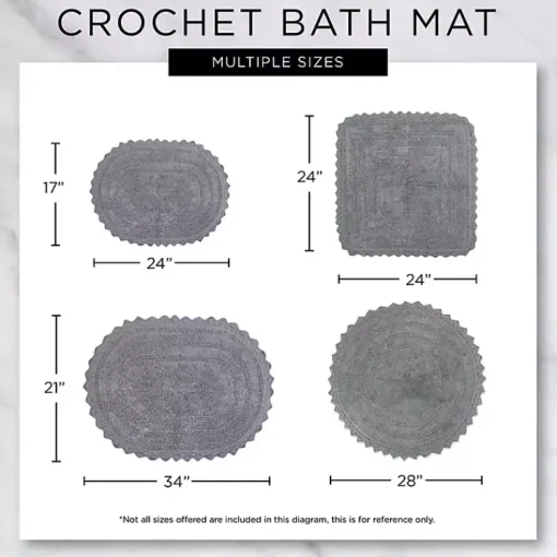Kirklands Home Bathroom Rugs|Oval Classic Crochet Bath Mat Ivory