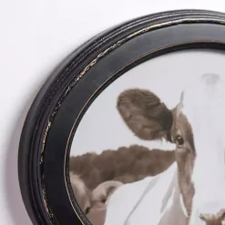 Kirklands Home Framed Art|Oval Cow Selfie Framed Art