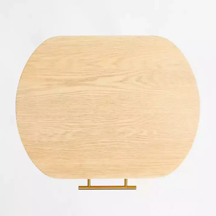Kirklands Home Accent & End Tables|Oval Ribbed Single Drawer Accent Table Tan