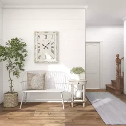 Kirklands Home Accent & End Tables|Oval washed Pine Wood Side Table White