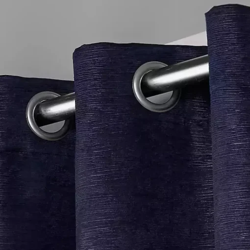 Kirklands Home Curtains & Drapes|Oxford Navy Thermal Curtain Panel Set, 84 in. Blue