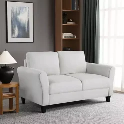 Kirklands Home Sofas & Loveseats|Oyster Walter Loveseat Ivory