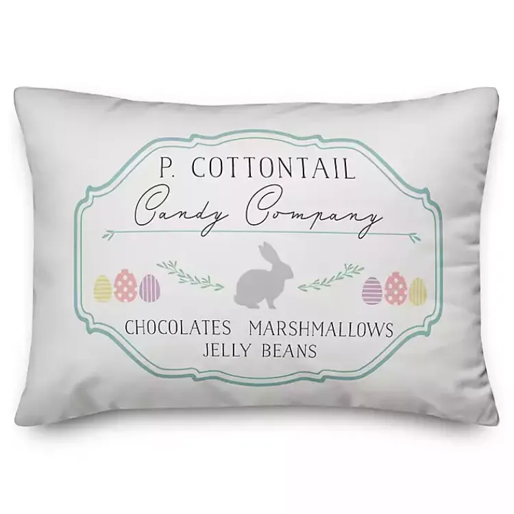 New P Cottontail Candy Company Pillow Easter Decorations
