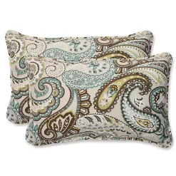 Kirklands Home Outdoor Cushions & Pillows|Paisley Quartz Rectangle Outdoor Pillows, Set of 2