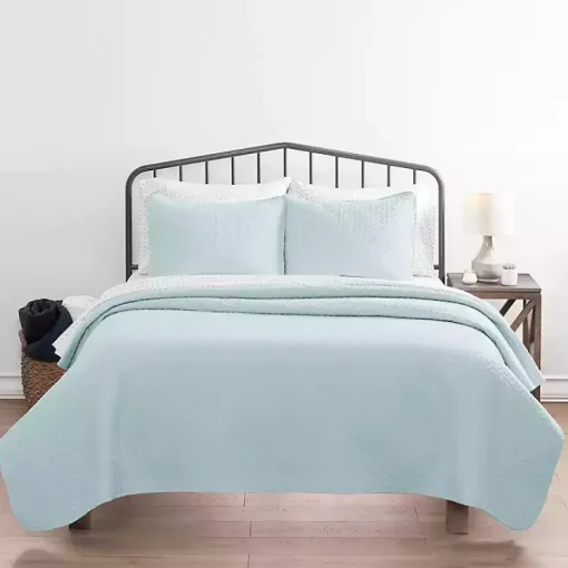 Kirklands Home Bedspreads & Coverlets|Pale Herring 3-pc. King Quilted Coverlet Set Blue
