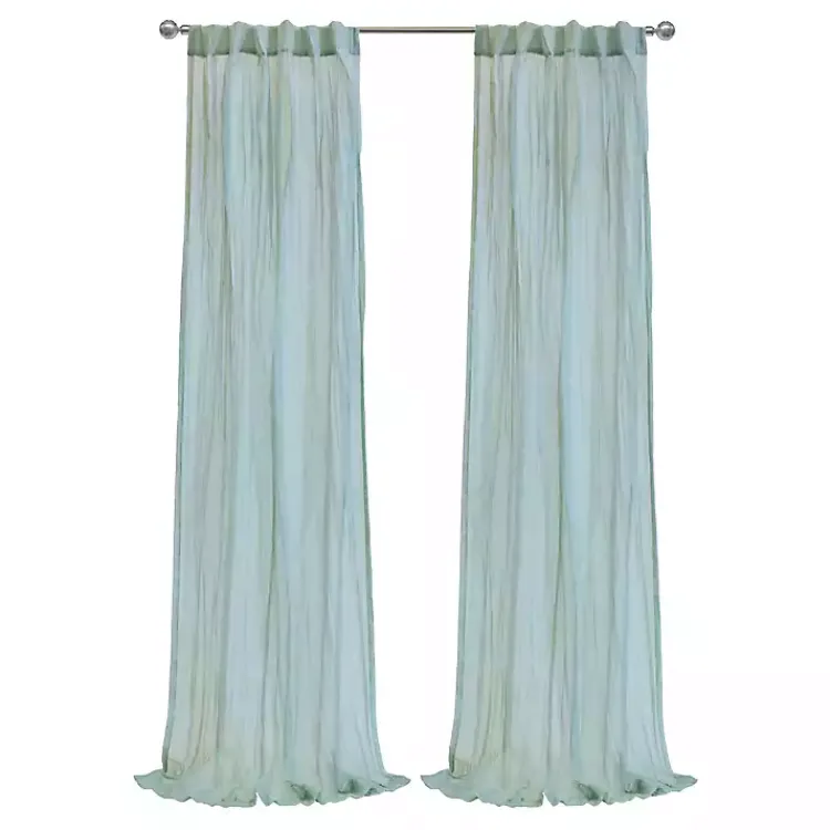 Kirklands Home Curtains & Drapes|Pale Thyme Paloma Curtain Panel, 63 in. Blue