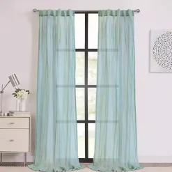 Kirklands Home Curtains & Drapes|Pale Thyme Paloma Curtain Panel, 63 in. Blue