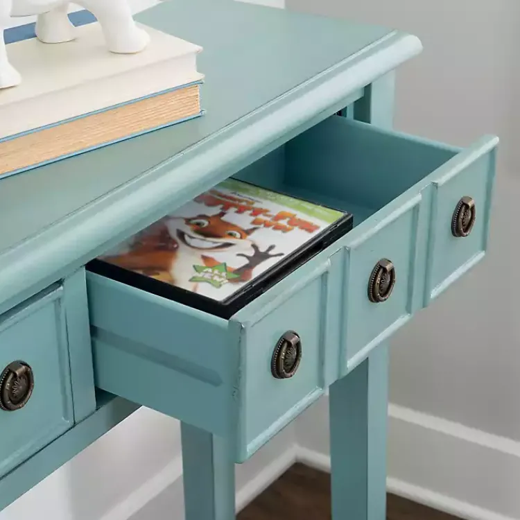 Kirklands Home Console Tables|Paloma Teal 4-Drawer Console Table Green