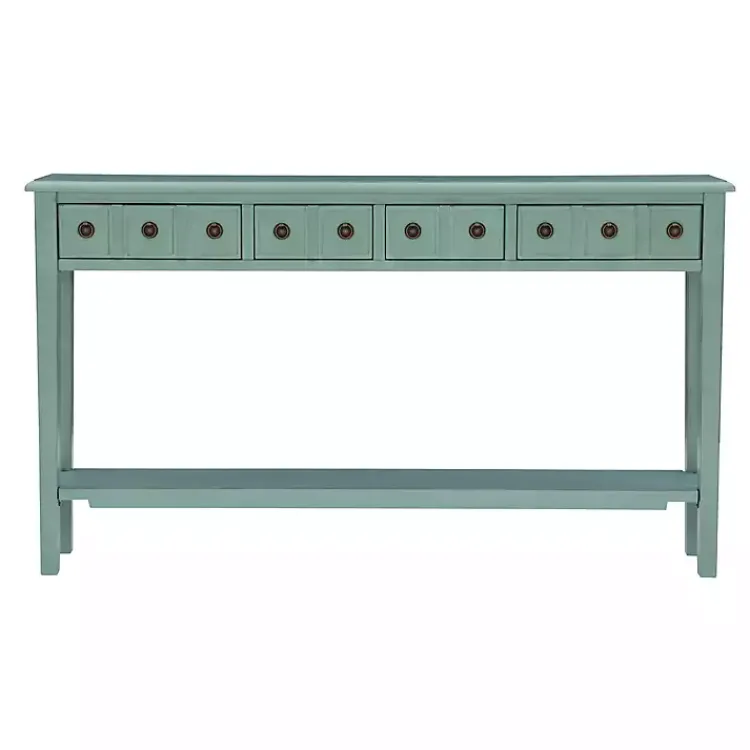Kirklands Home Console Tables|Paloma Teal 4-Drawer Console Table Green