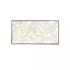 Kirklands Home Wall Plaques|Paper Cloaked Leaves Metal Plaque White
