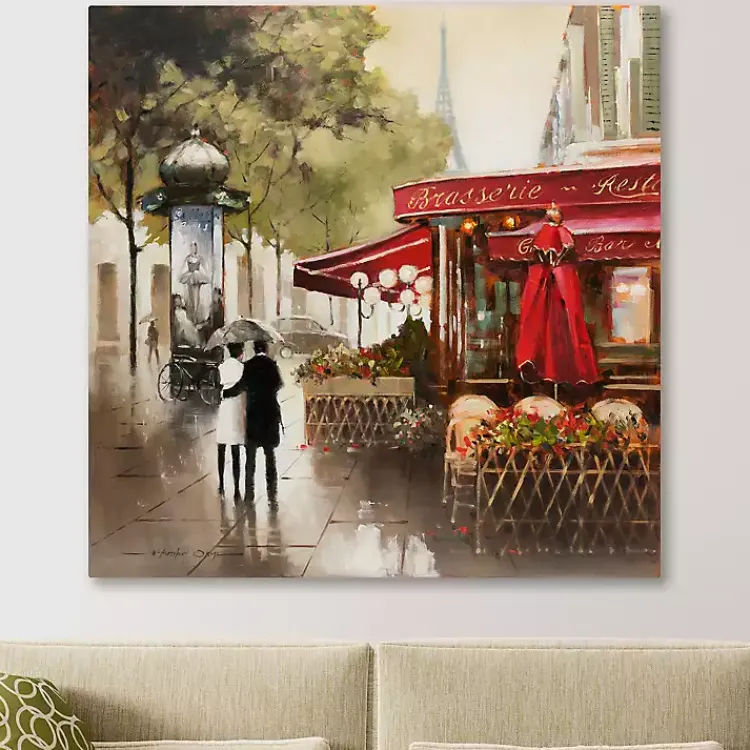 Kirklands Home Canvas Art|Paris in the Rain Giclee Canvas Art Print Multi