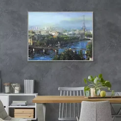 Kirklands Home Canvas Art|Paris Pedestrian Bridge Framed Canas Art Print Multi