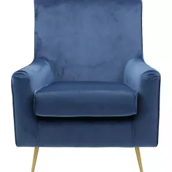 Kirklands Home Accent Chairs|Parisian Velvet Lana Accent Chair Blue