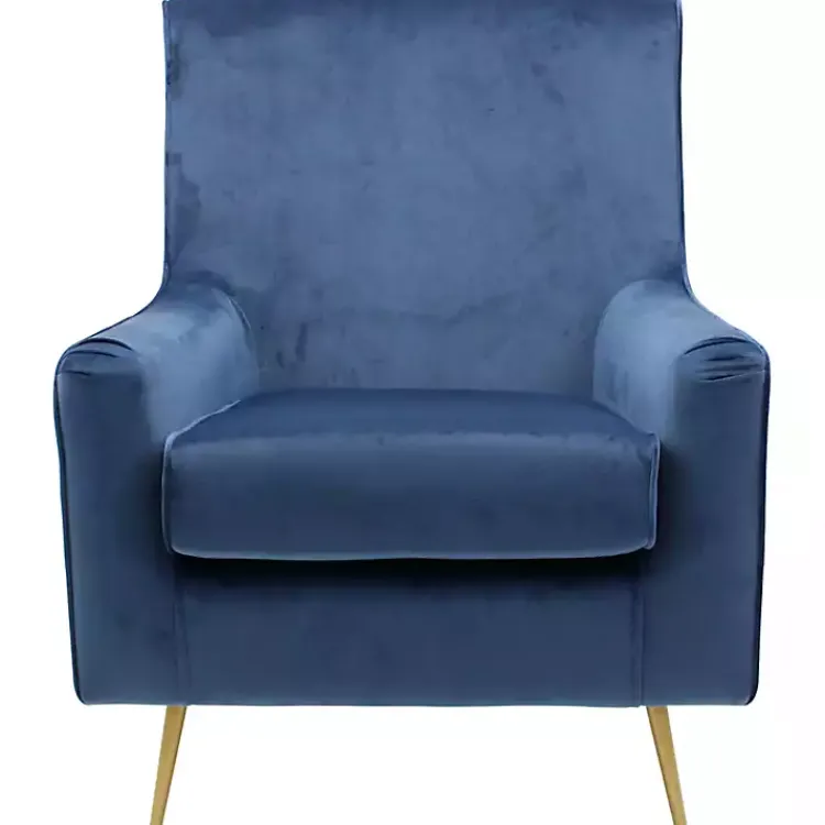 Kirklands Home Accent Chairs|Parisian Velvet Lana Accent Chair Blue