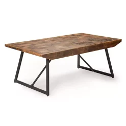 Kirklands Home Coffee Tables|Parquet Willa Metal Base Coffee Table Tan
