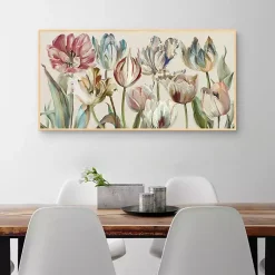 Kirklands Home Canvas Art|Parrot Tulips Framed Canvas Art Print Multi