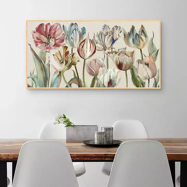 Kirklands Home Canvas Art|Parrot Tulips Framed Canvas Art Print Multi