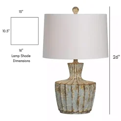 Kirklands Home Table Lamps|Pastel Blue Jada Table Lamp White