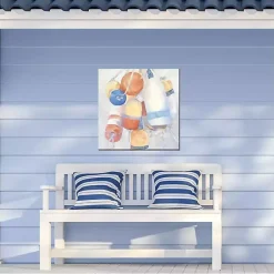 Kirklands Home Outdoor Wall Decor|Pastel Buoys Outdoor Canvas Art Print