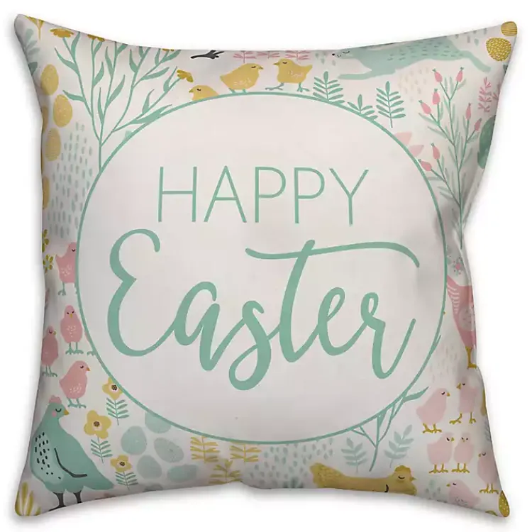 Online Pastel Happy Easter Chicken Pillow Easter Decorations