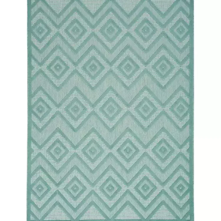 Kirklands Home Outdoor Rugs|Pastel Lime Diamond Outdoor Area Rug, 6x9 Green