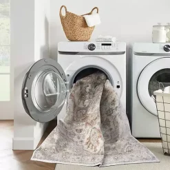 Kirklands Home Area Rugs|Pastel Medallion Washable Area Rug, 5x7 Gray