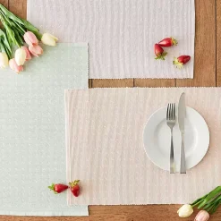 Kirklands Home Table Linens|Pastel Misty Dobby Placemats, Set of 6 Blue