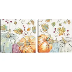 Best Pastel Pumpkins Canvas Art Prints, Set of 2 Fall