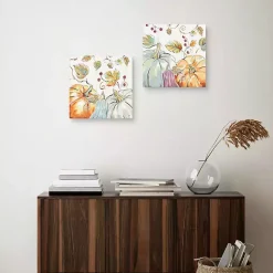 Best Pastel Pumpkins Canvas Art Prints, Set of 2 Fall