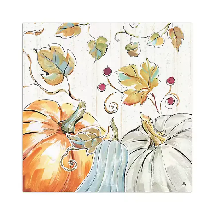 Discount Pastel Pumpkins Harvest Canvas Wall Plaque Fall