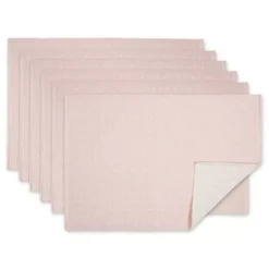 Kirklands Home Table Linens|Pastel Rose Dobby Placemats, Set of 6 Pink