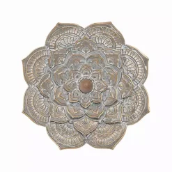 Kirklands Home Wall Plaques|Patina Finish Metal Flower Large Wall Plaque Gray