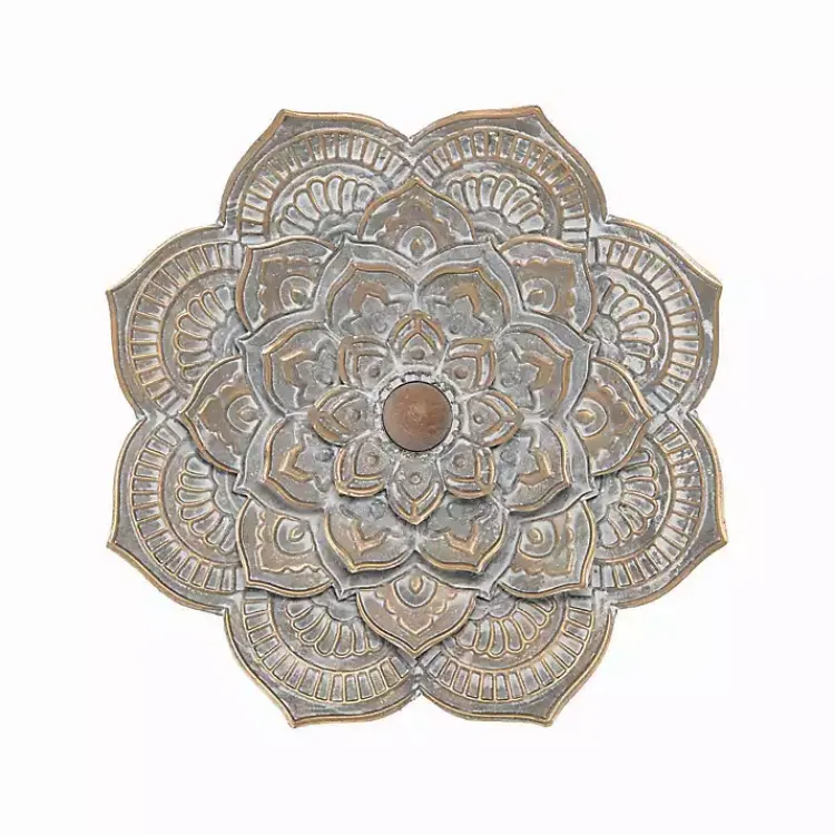 Kirklands Home Wall Plaques|Patina Finish Metal Flower Large Wall Plaque Gray