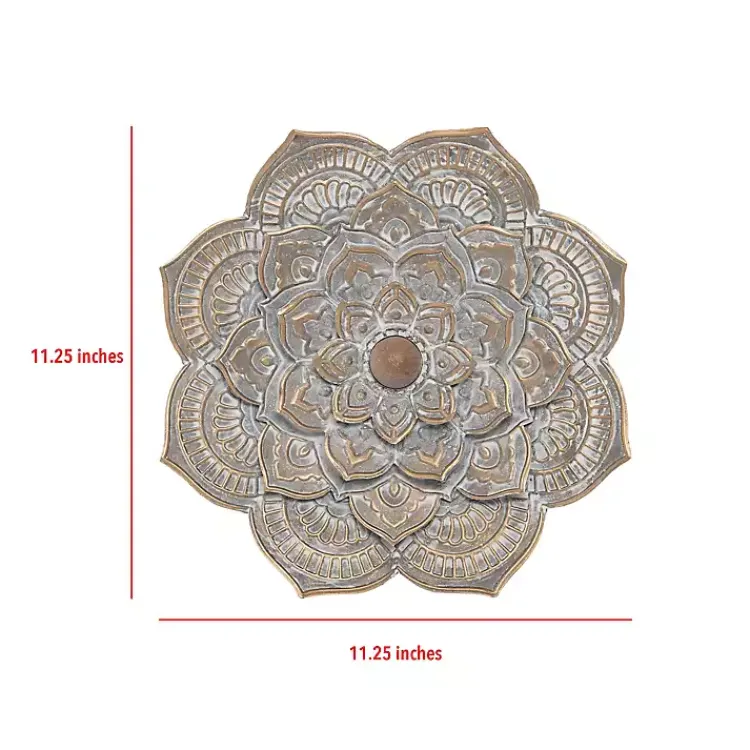 Kirklands Home Wall Plaques|Patina Finish Metal Flower Large Wall Plaque Gray