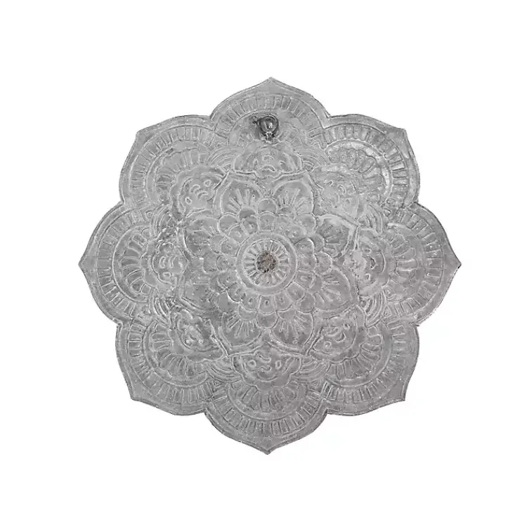 Kirklands Home Wall Plaques|Patina Finish Metal Flower Large Wall Plaque Gray