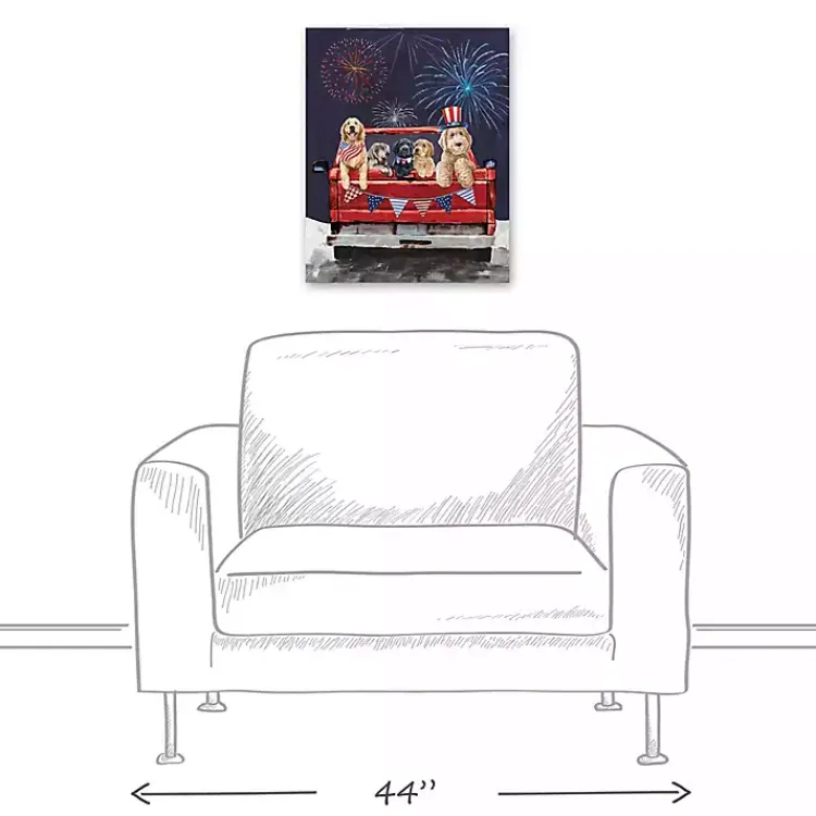 Kirklands Home Canvas Art|Patriotic Puppy Pickup Canvas Art Print