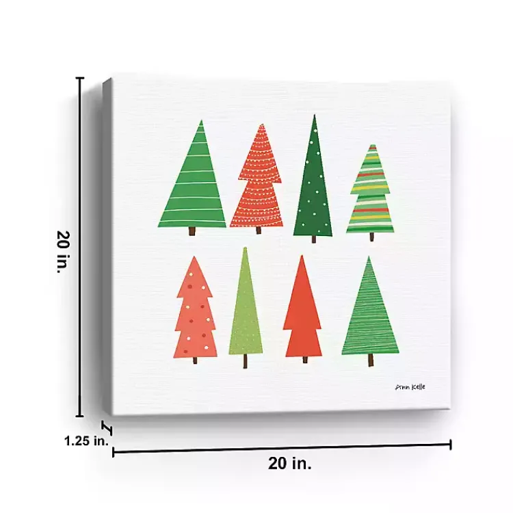 Online Patterned Christmas Trees Canvas Art Print Christmas Art & Wall Decor
