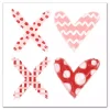 Hot Patterned XOXO Hearts Canvas Art Print Valentines Day Decorations