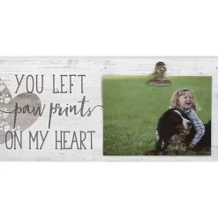 Kirklands Home Wall Quotes & Signs|Paw Prints on My Heart Clip Picture Frame Gray