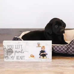 Kirklands Home Wall Quotes & Signs|Paw Prints on My Heart Clip Picture Frame Gray