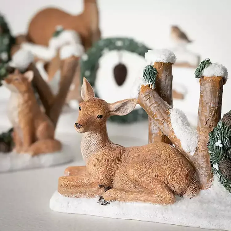 Best Peace, Noel, and Joy Woodland Statues, Set of 3 Christmas Decorations
