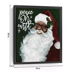 Best Peace on Earth Santa Framed Canvas Art Print Christmas Art & Wall Decor