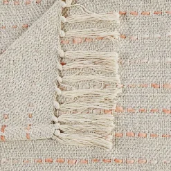 Online Peach Shimmer Stripe Woven Throw Blankets & Throws